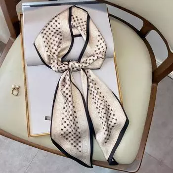 2024 Модный узкий шарф для женщин, многофункциональный шелковый шарф, маленькие шарфы, шаль, женский шейный платок, повязка на голову для женщин 15x150cm