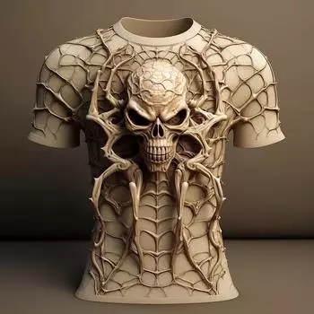 2024 Модная ретро мужская футболка с забавным 3D-принтом и рисунком черепа, очень большая футболка, летний повседневный топ с коротким рукавом и круглым вырезом L