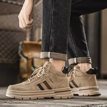 2024 fashion tooling boots, mid-season help Martin boots, men s retro trend casual shoes, men s shoes are popular 39 чёрный