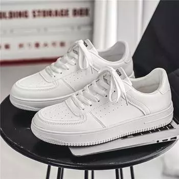 2024 fashion trend lace-up sports men s shoes men s Korean version board shoes summer low-top young students white shoes 39