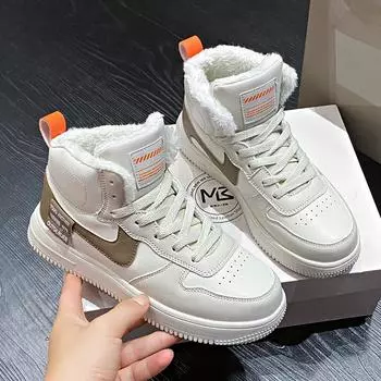 2024 Fashion Winter High Top Plus Velvet Cotton Shoes Women Sports Casual Shoes Women Snow Boots 36 зелёный