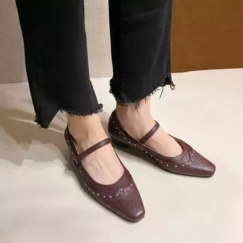 2024 Fashion Women s Shoes Buckle Strap Hot Sale Pointed Toe Office and Career High Quality Rivet Plus Size Solid Heels Women 34 вино красного