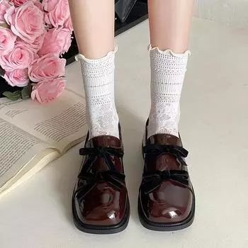 2024 Fashion Women s Shoes Slip-on Women s High Heels Hot Sale Butterfly-knot Office and Career New Square Toe Solid Heels Women 35 чёрный