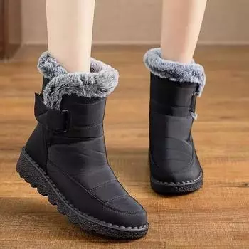 2024 Fashion Women s Snow Boots Winter Cotton Womens Boots Faux Fur Non-slip Female Ankle Boots Warm Plus Size Botas Para Mujer 36