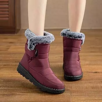 2024 Fashion Women s Snow Boots Winter Cotton Womens Boots Faux Fur Non-slip Female Ankle Boots Warm Plus Size Botas Para Mujer 36