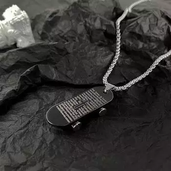 2024 Фирменная цепочка для свитера, вечеринка, жесткое ожерелье, крест, ожерелье для скейтборда, уличное крутое ювелирное изделие для девочек и мальчиков, панк-группа, универсальные аксессуары, черный крест