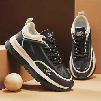 2024 four-season Guochao thick-soled high-quality niche Hong Kong style leather dad shoes straps personalized ins casual shoes 39 бежевый
