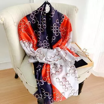 2024 Four Seasons Beach Kerchief Fashion Travel Print Shawls Luxury Style 180X90CM Silk Scarf Popular Sunscreen Satin Scarves