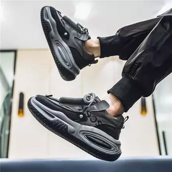 2024 Four Seasons Guochao live broadcast niche thick-soled ins leather dad shoes Hong Kong style thick-soled breathable sports shoes men s shoes 39