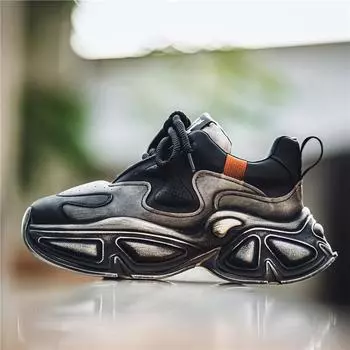 2024 Four Seasons Leather Surface Breathable Sneakers Outdoor Niche Dad Shoes Douyin Live Harajuku Old Shoes Men s Shoes 39