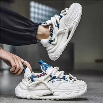 2024 Four Seasons Live Stream Ткань Дышащая Спортивная Толстая Подошва Daddy Shoes Trend Гонконг Стиль Violent Bear Outdoor Tooling Shoes 39