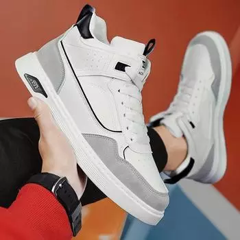 2024 Four Seasons мужские высокие планки, модные универсальные молодежные студенческие нескользящие кроссовки для бега, повседневная обувь для спорта на открытом воздухе 39 зелёный