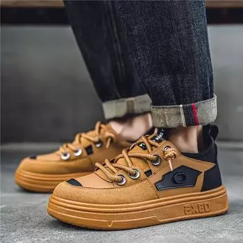2024 four seasons new anti-velvet leather breathable sports board shoes personalized catwalk tooling outdoor Hong Kong style live broadcast sp 39 чёрный