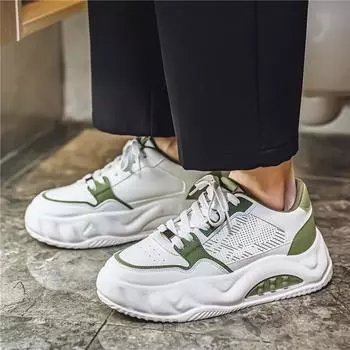 2024 Four Seasons Thick Bottom Versatile Casual Men s Shoes Trendy Fashion Thick Bottom Breathable White Shoes 39