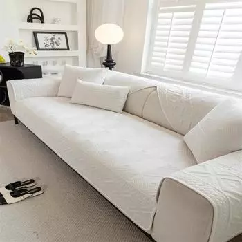 2024 Four Seasons Универсальная нескользящая хлопковая ткань Подушка для сиденья Кожаный чехол для дивана Тканевое полотенце Новая хлопковая подушка для дивана 70x70cm 1pc