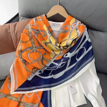 2024 Four Seasons Универсальный тонкий хлопок и пенька солнцезащитный шелковый шарф шаль двойного назначения внешний кондиционер защита шеи в помещении 180*85cm