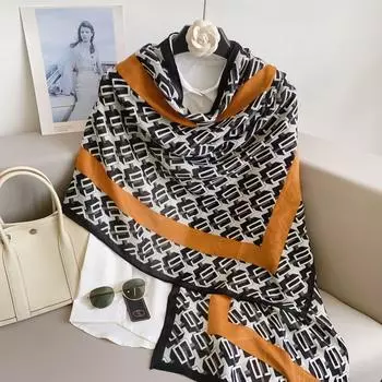 2024 Four Seasons Универсальный тонкий хлопок и пенька солнцезащитный шелковый шарф шаль двойного назначения внешний кондиционер защита шеи в помещении 180*85