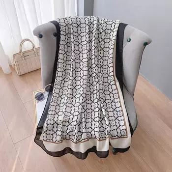 2024 Four Seasons Универсальный тонкий хлопок и пенька солнцезащитный шелковый шарф шаль двойного назначения внешний кондиционер защита шеи в помещении 180*85cm