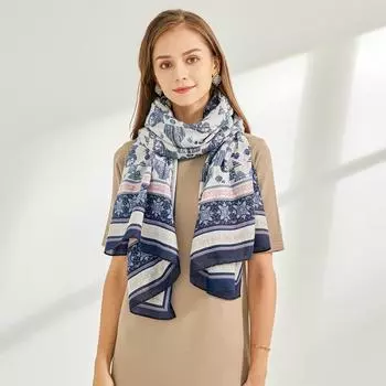 2024 Four Seasons Универсальный тонкий хлопок и пенька солнцезащитный шелковый шарф шаль двойного назначения внешний кондиционер защита шеи в помещении 180*85cm