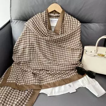 2024 Four Seasons Универсальный тонкий хлопок и пенька солнцезащитный шелковый шарф шаль двойного назначения внешний кондиционер защита шеи в помещении 180*85cm