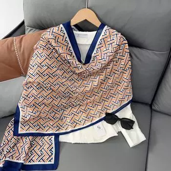 2024 Four Seasons Универсальный тонкий хлопок и пенька солнцезащитный шелковый шарф шаль двойного назначения внешний кондиционер защита шеи в помещении 180*85cm