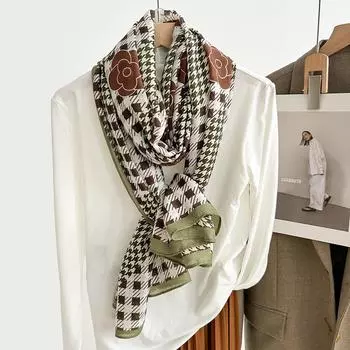 2024 Four Seasons Универсальный тонкий хлопок и пенька солнцезащитный шелковый шарф шаль двойного назначения внешний кондиционер защита шеи в помещении 180*85cm