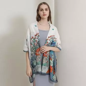 2024 Four Seasons Универсальный тонкий хлопок и пенька солнцезащитный шелковый шарф шаль двойного назначения внешний кондиционер защита шеи в помещении 180*85