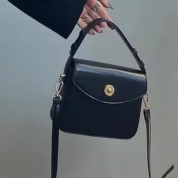 «2024 г. Большая вместительная красная французская сумка через плечо и почтальонская свадебная сумка» 21x8x17 cm чёрный