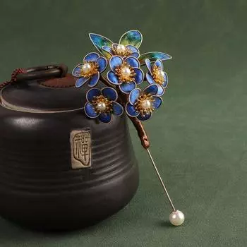2024 г. ручная работа, филигрань, нематериальное культурное наследие, эдельвейс, маленькая брошь-цветок, ципао, классическая имитация точки, зеленая, простые аксессуары для корсажа синий
