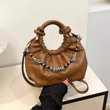 2024 г. Трендовая высококачественная однотонная универсальная сумка через плечо и почтальонка 27*12*20 белый