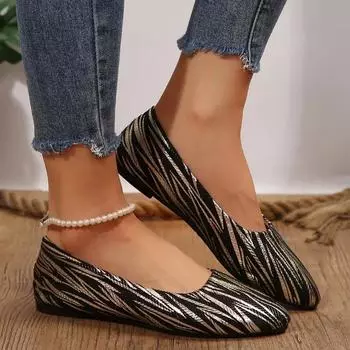 2024 г. Женские туфли с острым носком, однотонные, с закрытым носком, на плоской подошве, удобные, весна-осень 35 чёрный