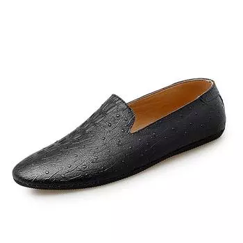 2024 Genuine Leather Mens Loafers Fashion Handmade Moccasins Soft Lightweight Slip on Men s Boat Shoe Comfy Italian Shoes Casual 37 чёрный