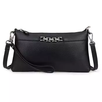 2024 Натуральная кожаная сумка через плечо Первый слой коровьей кожи Маленькие женские сумки Большая вместимость Женские вечерние клатчи чёрный