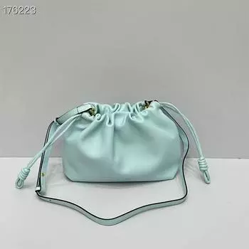 2024 Genuine Leather Trendy Pleated Bucket Bag - Small Drawstring Lucky Dumpling Messenger 30*20*6cm