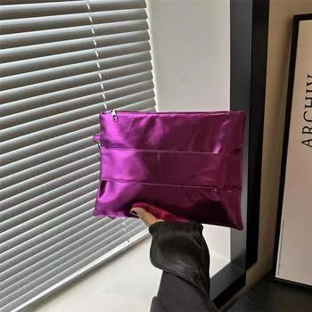 2024 глянцевый новый большой емкости лазерный иностранный стиль мягкий повседневный банкет ужин иностранный стиль конверт ручная сумка девушка розы красного