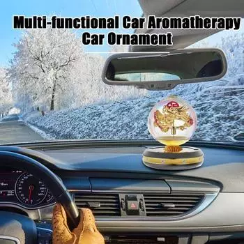 2024 год Дракона, автомобильный освежитель воздуха, украшение, вращающийся солнечный диффузор для ароматерапии розового золота