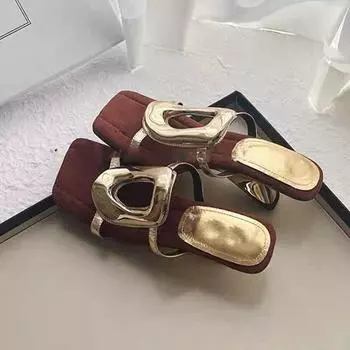 2024 года, лето, новые, европейские и американские, модные, женские, большого размера, с квадратной головкой, на толстом высоком каблуке 35 серебряный