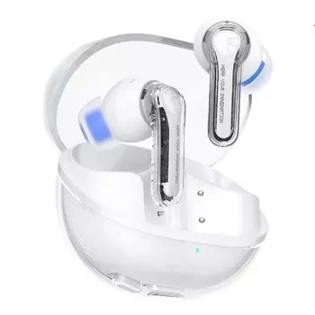 2024 Gold SOUNDPEATS Clear Wireless Наушники Bluetooth Стильные Наушники Прозрачный Дизайн До 40 Часов Воспроизведения Игровой Режим ENC Звонок Шум