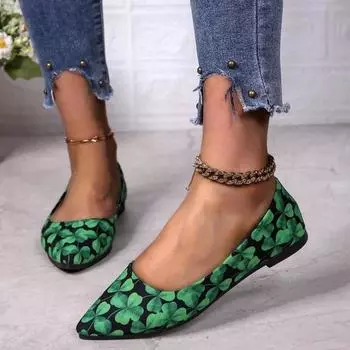 2024 Горячая Распродажа Туфли для женщин One Kick Женские балетки Осенние туфли с острым носком Разноцветные плоские повседневные удобные туфли на плоской подошве 36