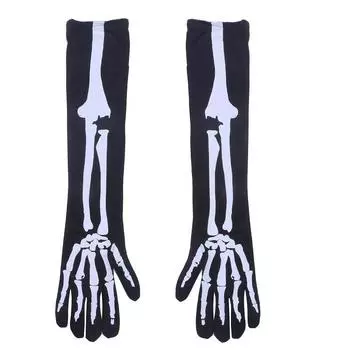 2024 Хэллоуин Белые перчатки скелета и маска черепа для лица для взрослых костюмированная вечеринка ужасов Страшный призрак Косплей Костюмы Принадлежности