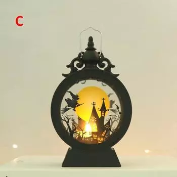 2024 Хэллоуин Светодиодный подвесной фонарь-тыква Свет Лампа-призрак Свет свечи Ретро Вечеринка на Хэллоуин Дом Рождественское украшение C