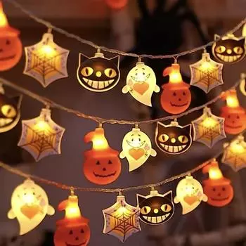 2024 Halloween decorations Led Light String Mummy Pumpkin Ghost Witch Skeleton Hanging Lantern Lamp for Halloween home decor