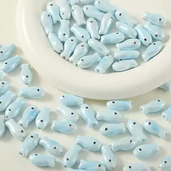 2024 Hand-Painted Ceramic Cute Fish Beads for DIY Bracelets & Earrings Jewelry 10x20mm (Price per piece)