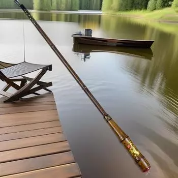 2024 High Carbon Ultra-Light Fishing Rod - 28-тонная ручная удочка для ловли карася Super short imitation bamboo pole 1.8 meters