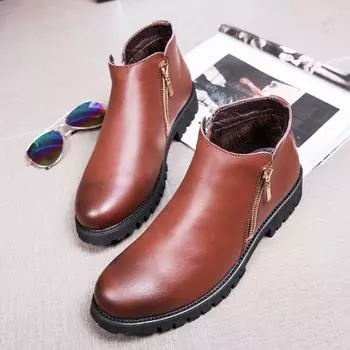 2024 High Quality Desert Boots Side Zipper All-match Motorcycle Boots Genuine Leather Classic Male Ankle Boots 37