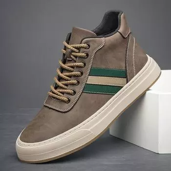 2024 Hot Sale High Quality High Top Casual Shoes Classic Men s All-match Sneakers New Genuine Leather Male Non-Slip Ankle Boots 38