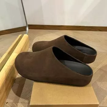 2024 Горячая Распродажа Женская Обувь Базовые Женские Тапочки Летние Пляжные Тапочки Женские Тапочки С Закрытым Носком На Одной Платформе Chaussure Femme 35 коричневый