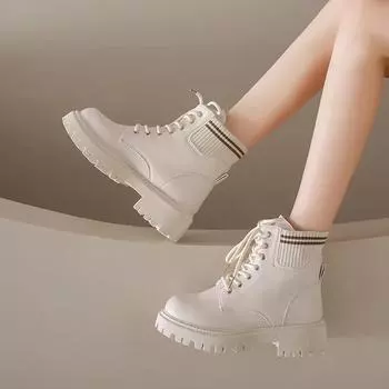 2024 Hot Sale Women s Shoes Front Lace-up Women s Boots Fashion Round Toe Modern Boots Women Winter Plus Size Ankle Bootszapatos 35