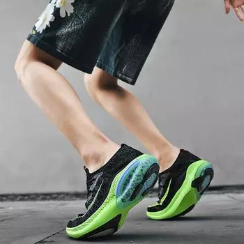 2024 Hot Sales Women Fashion Thick Sole Casual Shoes Mesh Breathable Men Running Shoes Soft Sole Anti Slip Couple Sneakers 36-46 36 чёрный