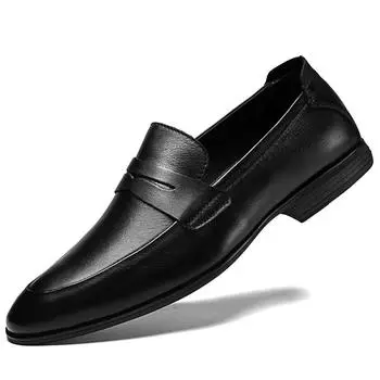 2024 Hot Sell Fashion Man Loafers Casual Leather Shoes Handmade Flats Lightweight Driving Anti-slip Wearable Shoes Leisure Shoes 36
